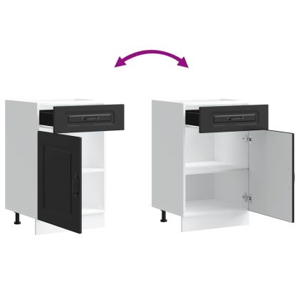 Кухненски шкаф, "Kalmar", черен, инженерно дърво