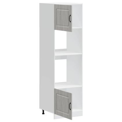 Шкафове за фурна, 2 бр. "Kalmar", сиви, инженерна дървесина сонома