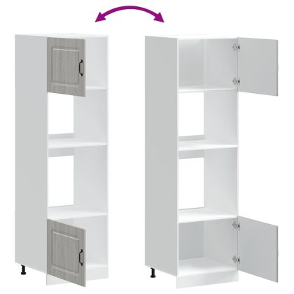 Шкафове за фурна, 2 бр. "Kalmar", сиви, инженерна дървесина сонома