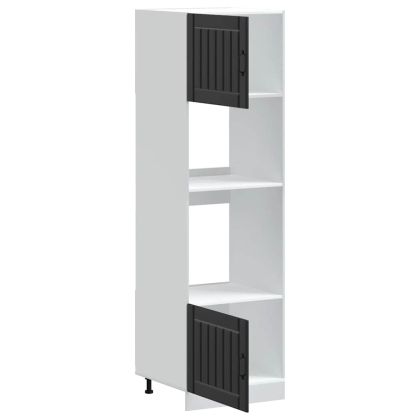 Шкафове за фурна 2 бр. "Lucca" черни, инженерно дърво