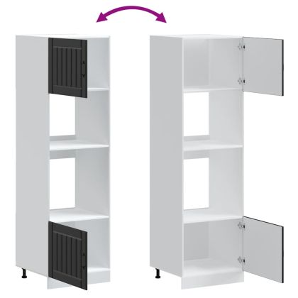 Шкафове за фурна 2 бр. "Lucca" черни, инженерно дърво