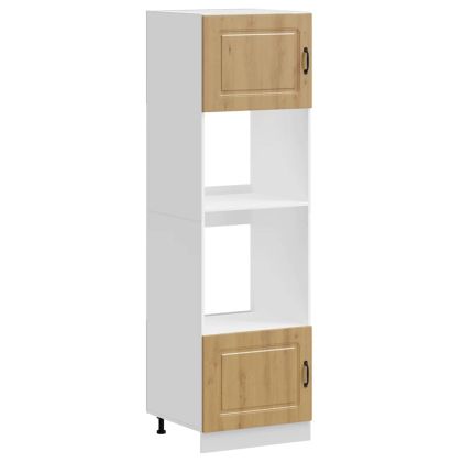 Шкафове за фурна, 2 бр., "Kalmar", дъб Artisan, инженерна дървесина