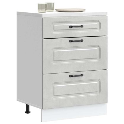 Кухненски шкаф, "Kalmar", бетонно сив, инженерно дърво