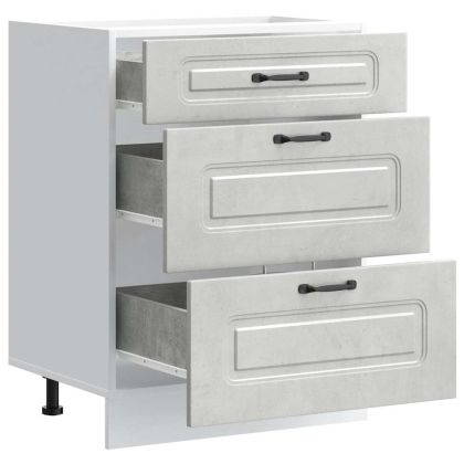 Кухненски шкаф, "Kalmar", бетонно сив, инженерно дърво