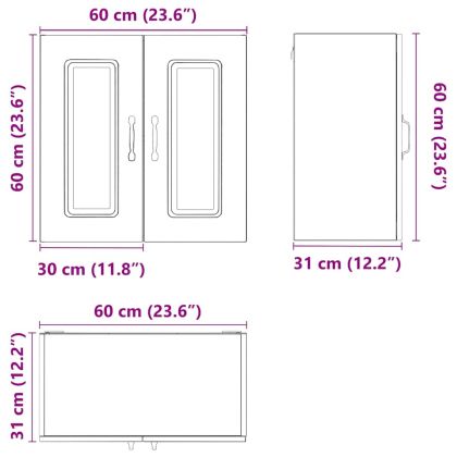 Кухненски стенен шкаф, Kalmar, бетонно сив, инженерно дърво