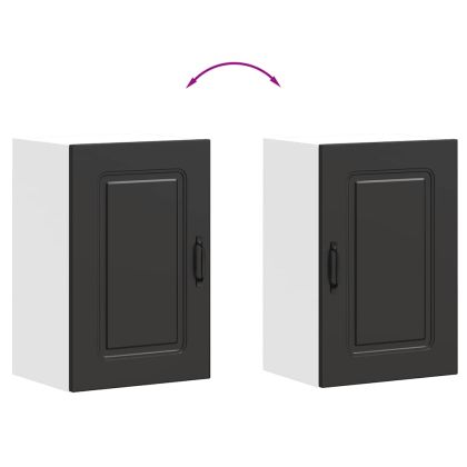 Кухненски стенен шкаф, Kalmar, черен, инженерно дърво