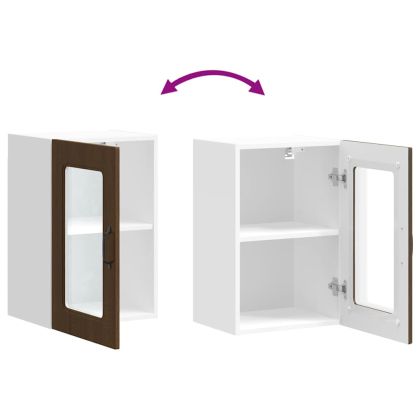 Кухненски стенен шкаф с стъклена врата, Kalmar, инженерно дърво