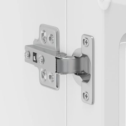 Кухненски стенен шкаф със стъклена врата "Kalmar" с висок гланц, бяло инженерно дърво