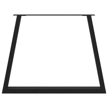 Крака за трапезна маса, V-образни, 2 бр., черни, 90 x (72-73,3) см, стомана