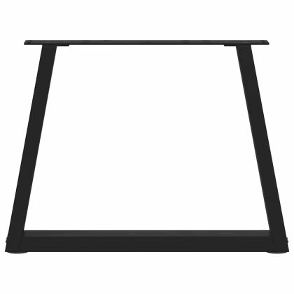 Крака за масичка за кафе, V-образни, 2 бр., черни, 50 x (42-43,3) см, стомана