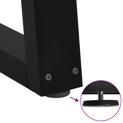 Крака за масичка за кафе, V-образни, 2 бр., черни, 50 x (42-43,3) см, стомана