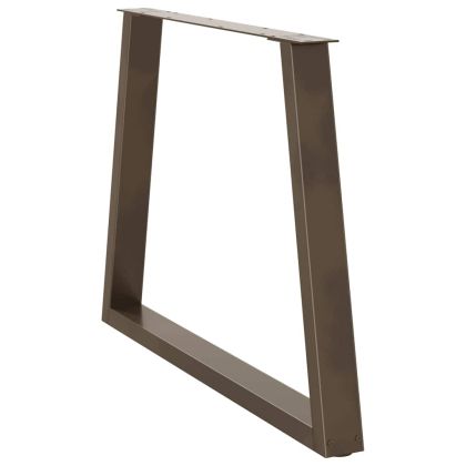 Крака за трапезна маса, V-образни, 3 бр., естествена стомана, 90 x (72-73,3) см, стомана