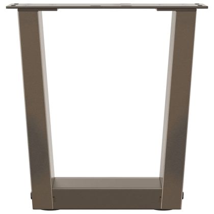 Крака за масичка за кафе, V-образни, 2 бр., естествена стомана, 40 x (30-31,3) см, стомана