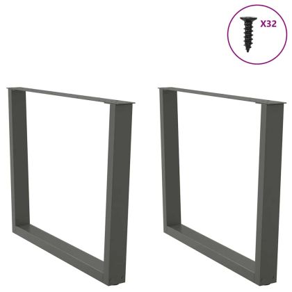 Крака за трапезна маса, V-образни, 2 бр., антрацит, 100x(72-73,3) см, стомана