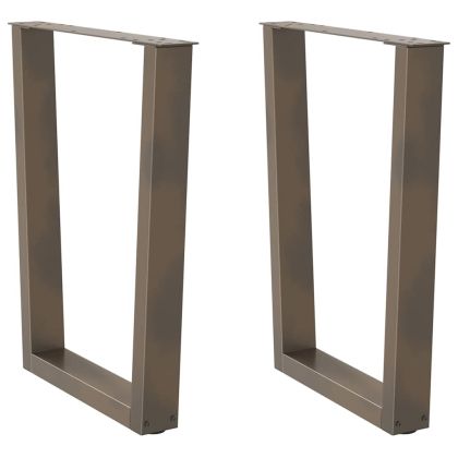 Крака за трапезна маса, V-образни, 2 бр., естествена стомана, 70 x (72-73,3) см, стомана