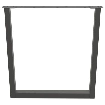 Крака за трапезна маса, V-образни, 3 бр., антрацит, 80x(72-73,3) см, стомана