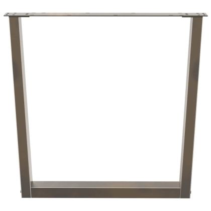 Крака за трапезна маса, V-образни, 2 бр., естествена стомана, 80 x (72-73,3) см, стомана