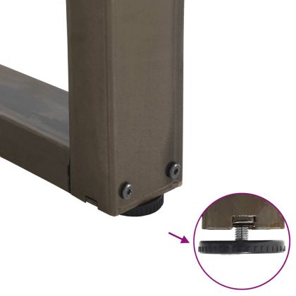 Крака за трапезна маса, V-образни, 2 бр., естествена стомана, 80 x (72-73,3) см, стомана