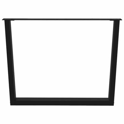 Крака за трапезна маса, V-образни, 3 бр., черни, 100 x (72-73,3) см, стомана