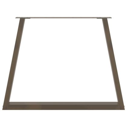 Крака за трапезна маса, V-образни, 2 бр., естествена стомана, 100 x (72-73,3) см, стомана