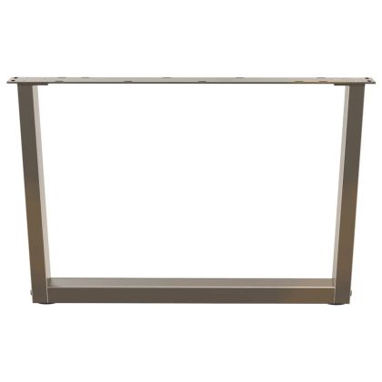 Крака за масичка за кафе, V-образни, 2 бр., естествена стомана, 70 x (42-43,3) см, стомана