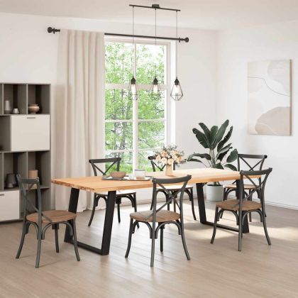 Крака за трапезна маса, U-образни, 2 бр., черни, 100 x (72-73) см, стомана