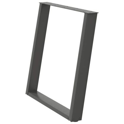 Крака за трапезна маса, U-образни, 2 бр., антрацит, 70x(72-73) см, стомана