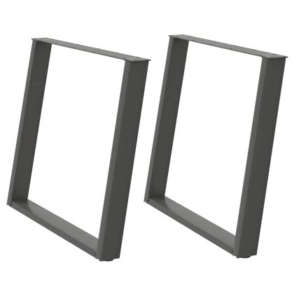 Крака за трапезна маса, U-образни, 2 бр., антрацит, 100x(72-73) см, стомана