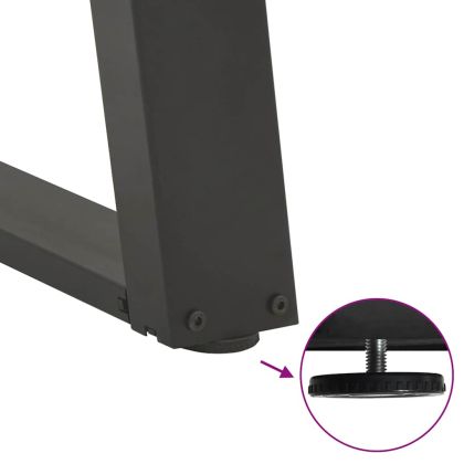 Крака за трапезна маса, U-образни, 2 бр., антрацит, 100x(72-73) см, стомана