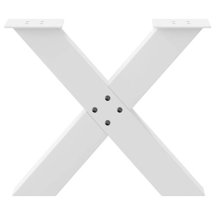 Крака за масичка за кафе, X-образни, 2 бр., бели, 50 x (42-43) см, стомана
