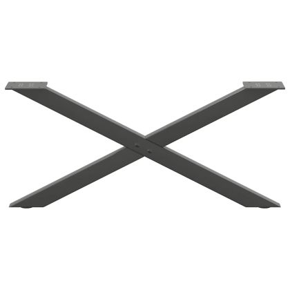 Крака за масичка за кафе, X-образни, 2 бр., антрацит, 70x(30-31) см, стомана