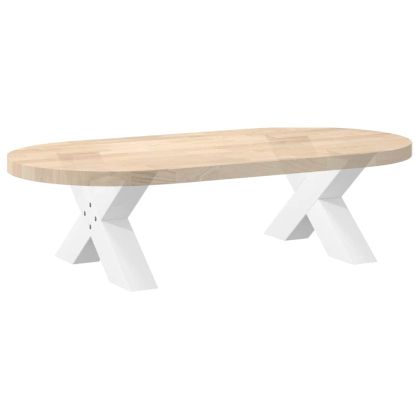 Крака за масичка за кафе, X-образни, 2 бр., бели, 60 x (30-31) см, стомана