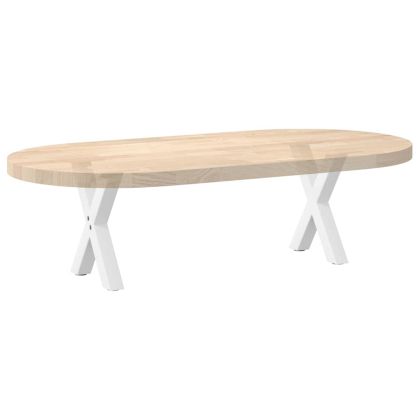 Крака за масичка за кафе, X-образни, 2 бр., бели, 37 x (30-31) см, стомана