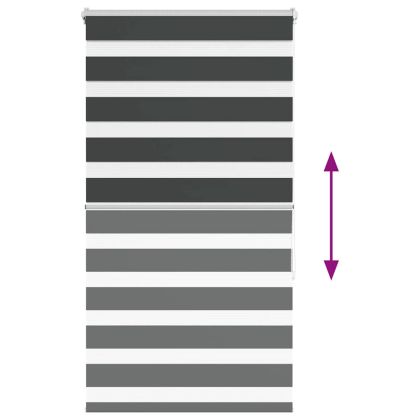 Зеброва щора черна 85x150 см Ширина на плата 80,9 см Полиестер