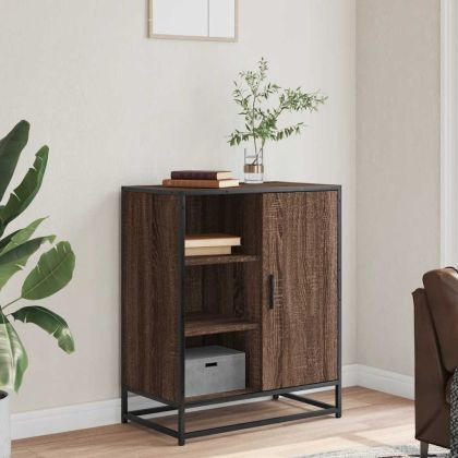 Сайдборд, кафяв дъб, 62x35x76 см, инженерно дърво