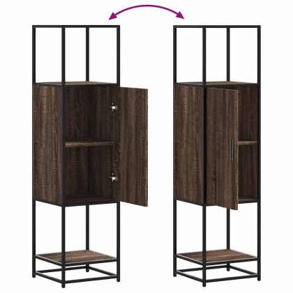 Висока дъска Кафяв дъб 35,5x35x139 cm Обработено дърво и метал