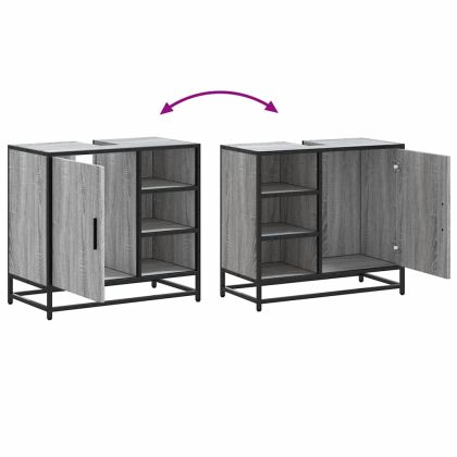 Шкаф за мивка в банята Grey Sonoma Инженерна дървесина