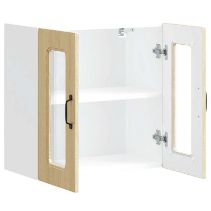 Кухненски стенен шкаф със стъклена врата "Kalmar" дъб сонома, инженерно дърво