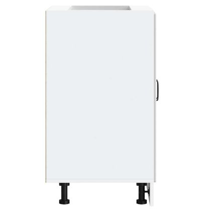 Шкаф за мивка, Lucca, бял гланц, инженерно дърво