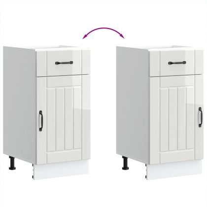 Кухненски шкаф Lucca, бял гланц, инженерно дърв