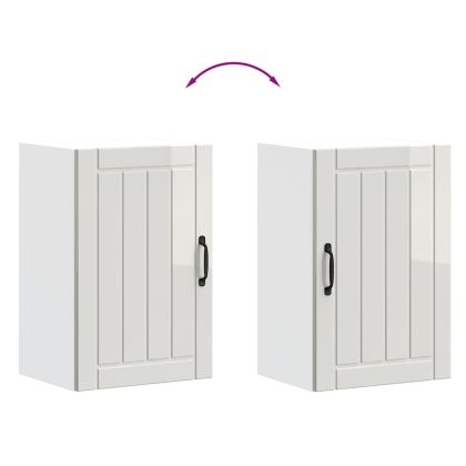 Кухненски стенен шкаф Lucca, бял гланц, инженерно дърво