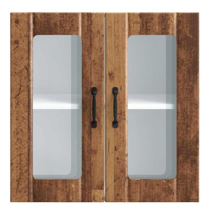 Кухненски стенен шкаф със стъклена врата "Lucca" Старо дърво Инженерно дърво