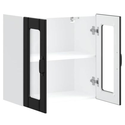 Кухненски стенен шкаф със стъклена врата Lucca черен