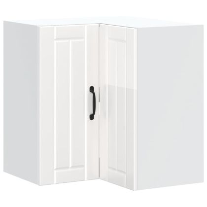 Кухненски стенен ъглов шкаф Lucca, бял гланц, инженерно дърво