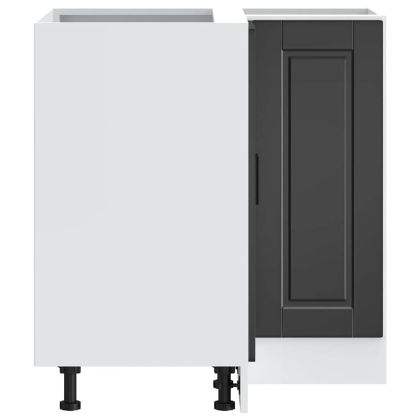 Кухненски ъглов шкаф Porto, черен, инженерно дърво