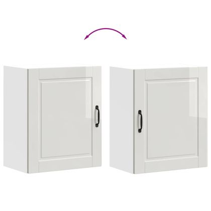 Кухненски стенни шкафове 2 бр Porto, бял гланц инженерно дърво