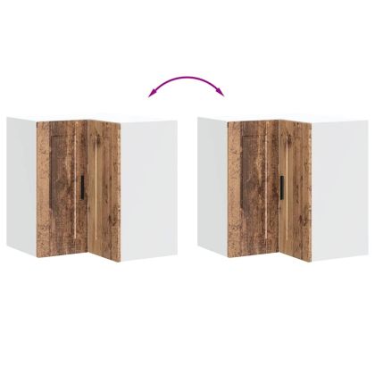 Кухненски стенен ъглов шкаф Porto, старо дърво, инженерно дърво