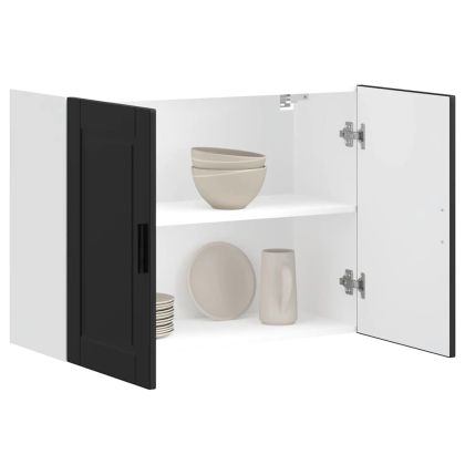 Кухненски стенен шкаф Porto, черен, инженерно дърво