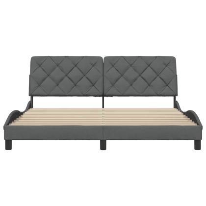 Рамка за легло без матрак, тъмносива, 180x200 см, плат