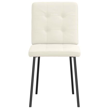 Трапезни столове, 4 бр, кремави, кадифе